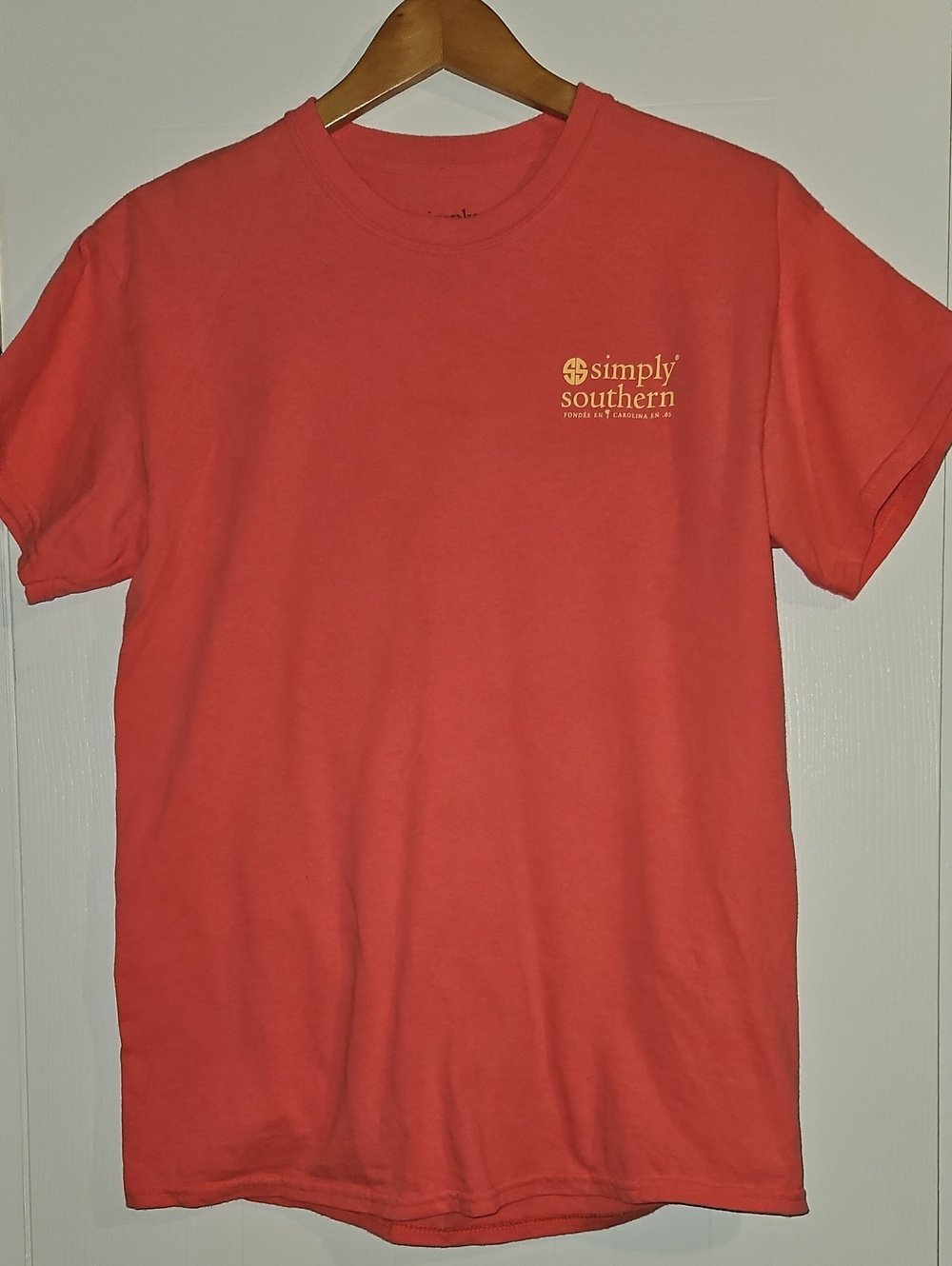 Simply Southern Pink Short Sleeve Crew with Small Chest Logo
